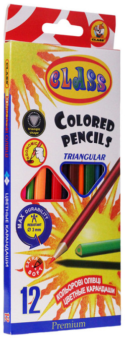 Олівці кольорові "Class" 12кол. 1912/1 PREMIUM, шт Київ - фото 1