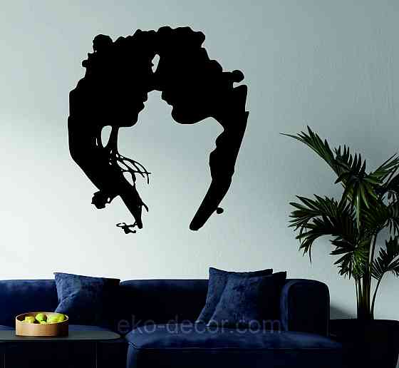 Декоративне настінне 3D Панно «Силует пари», Декор на стіну з об'ємом 90*78 см, Чорний Київ