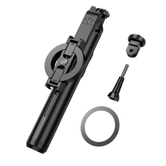 Селфі-монопод HOCO K25 Sherkhan magnetic aluminum alloy live broadcast holder Black Одеса