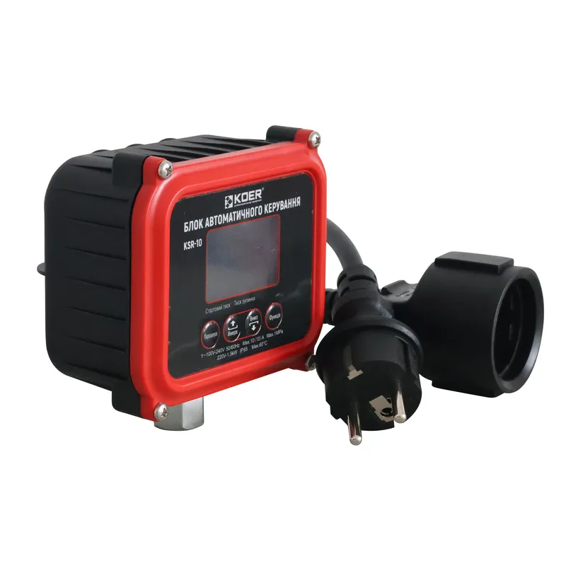 Реле тиску електронне KOER KSR-10 регулююче, до 1,5кВт, кабель з євровилкою та розеткою (KP3371) Київ - фото 1