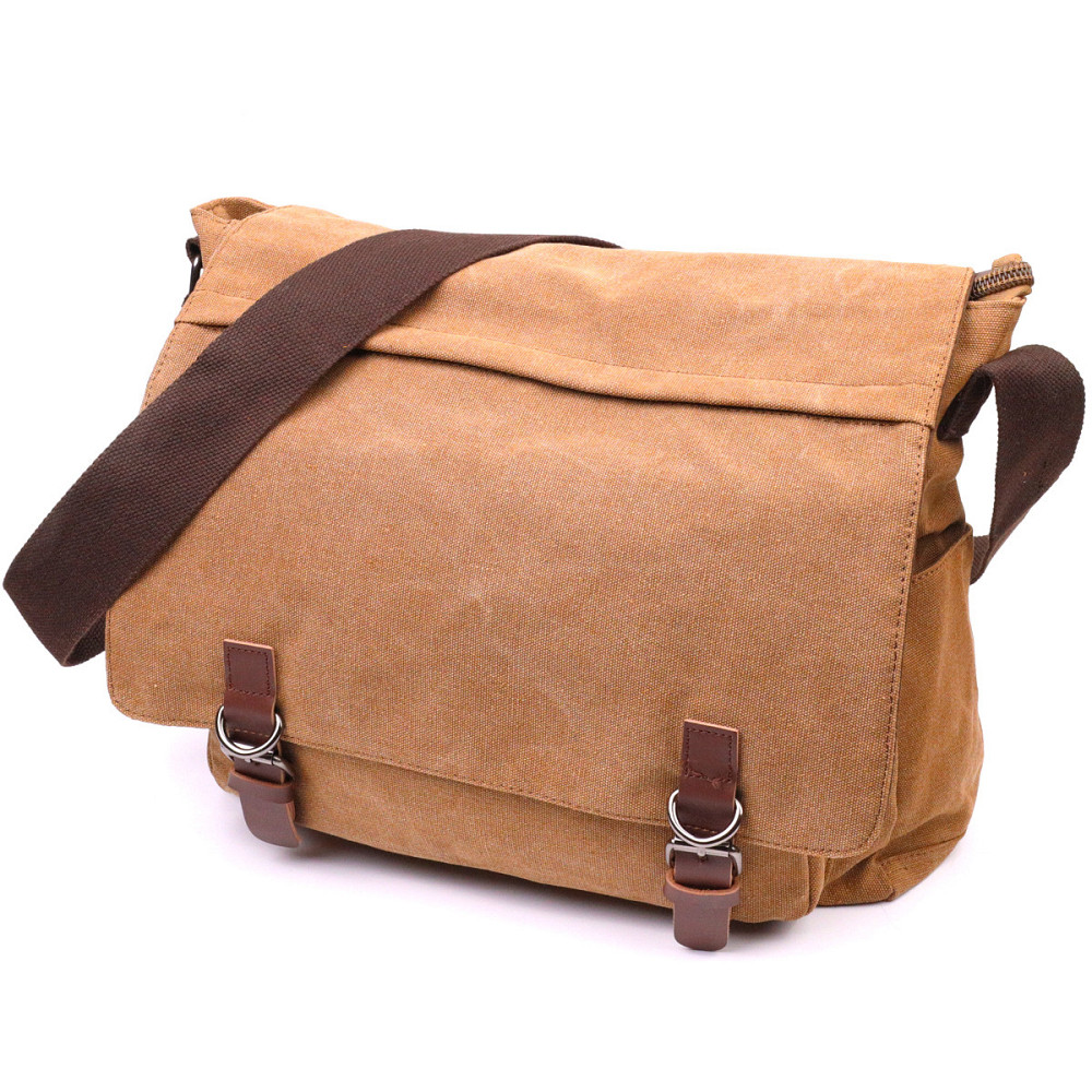 Большая сумка для ноутбука с клапаном из текстиля 21242 Vintage Коричневая Киев - изображение 4