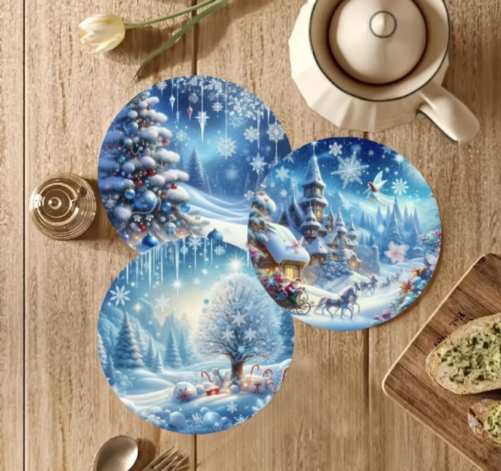 Комплект різдвяних підставок під чашки 6 шт №1 Смела - изображение 4