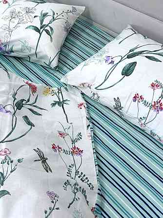 Ecotton Комплект постільної білизни Ecotton двоспальний 180х215 см сатин білий Квіти (рис. 2430 Киев