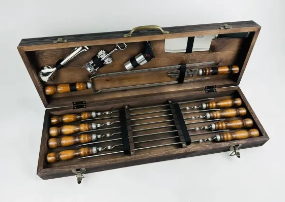 Набори шампурів, Набір шампурів у кейсі "Трофей Класік" Шампури, вертіла Тернопіль