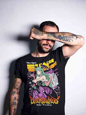 Футболка для мальчика аниме Морриган Аенсланд Дарксталкерс Аниме оверсайз (рост от 165 до 180 ) Черний AnimeJ0187m Днепр