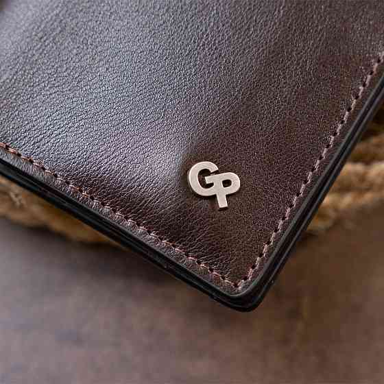 Вертикальне портмоне-кредитниця комбі в гладкій шкірі GRANDE PELLE 11328 Коричневе Київ