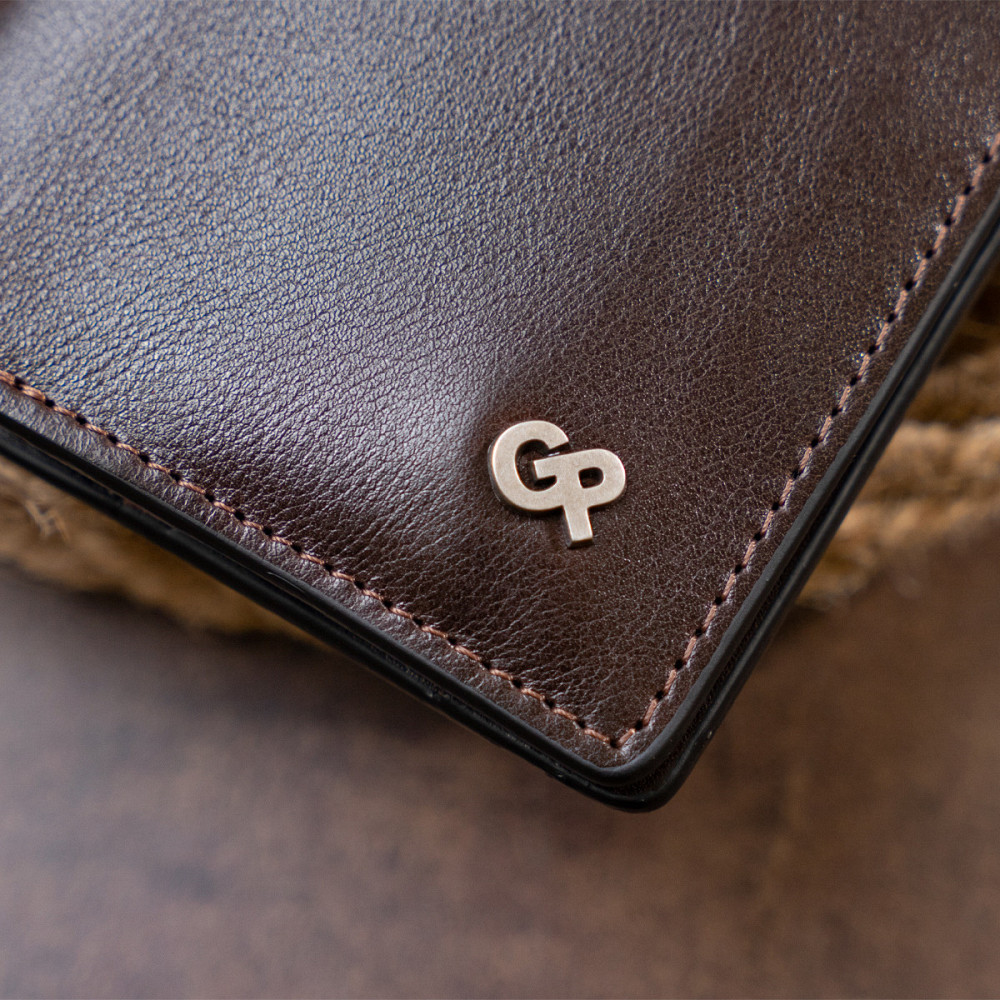 Вертикальне портмоне-кредитниця комбі в гладкій шкірі GRANDE PELLE 11328 Коричневе Київ - фото 1