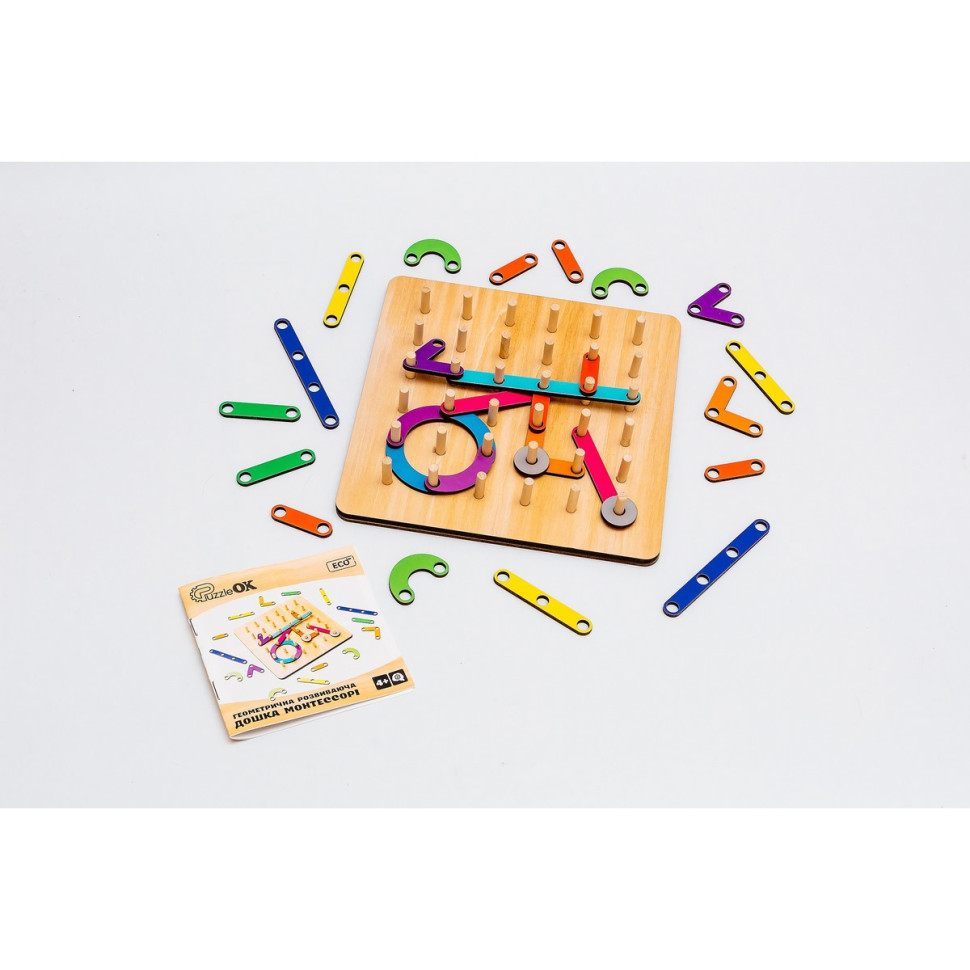 Геометрична розвиваюча "Дошка Монтессорі" Puz-27260, 56 комбінацій Вінниця - фото 5