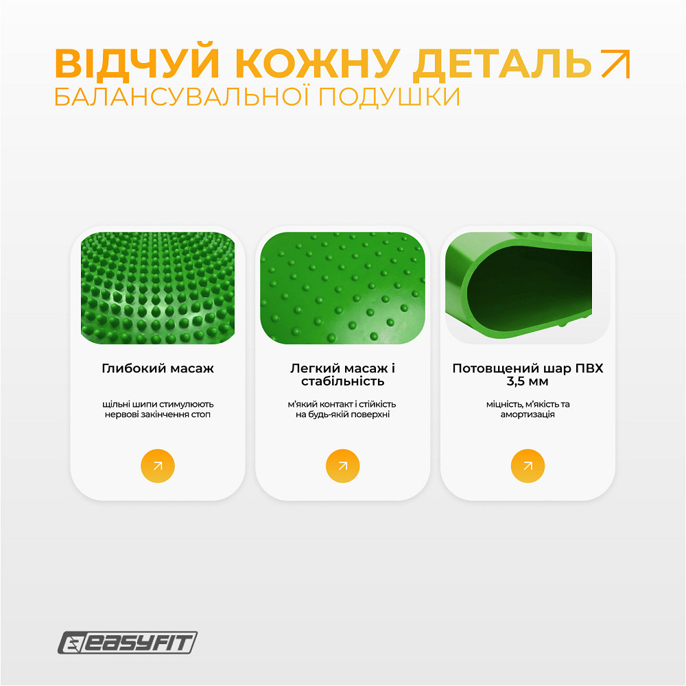 Балансувальна масажна подушка EasyFit Зелений Коломия - фото 9