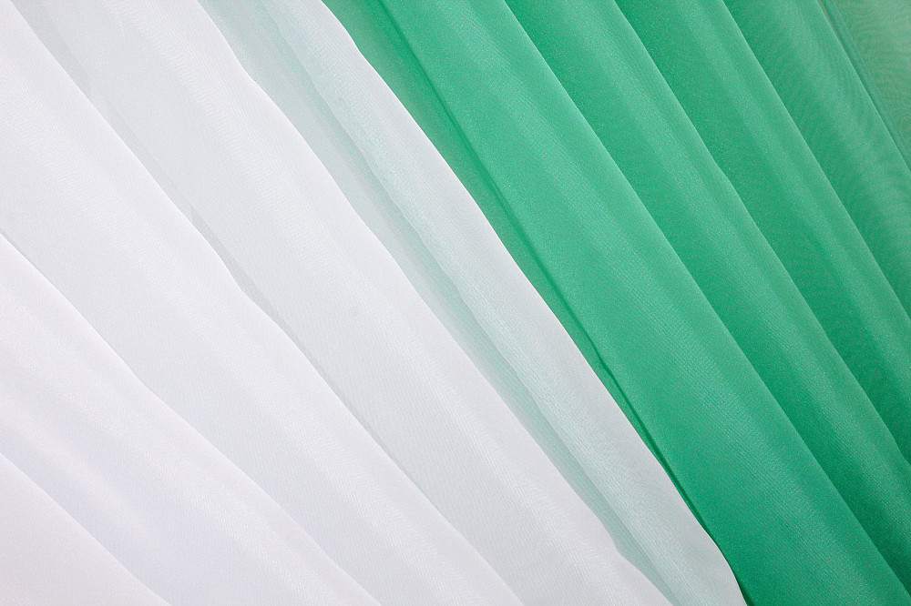 Кухонные шторки VR-Textil № 096к с подвязками мятный с белым 400х170 см (50-993) Киев - изображение 5