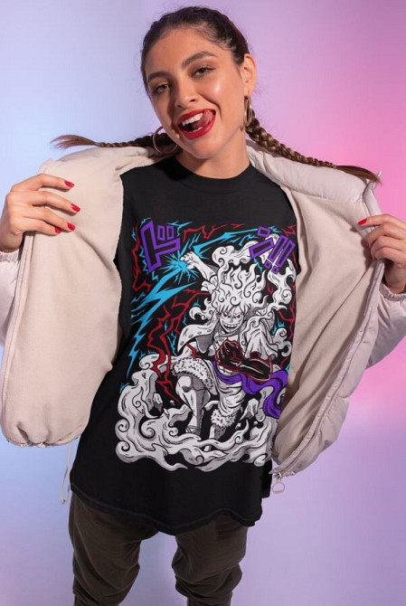 Футболка для хлопчика з аніме принтом Аніме Вінтаге Спекіал Аніме оверсайз (зріст від 165 до 180) Чорний AnimeJ1114m Дніпро - фото 4