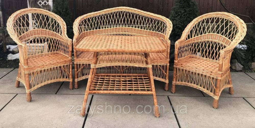 Натуральні меблі з лози з диваном Київ - фото 1