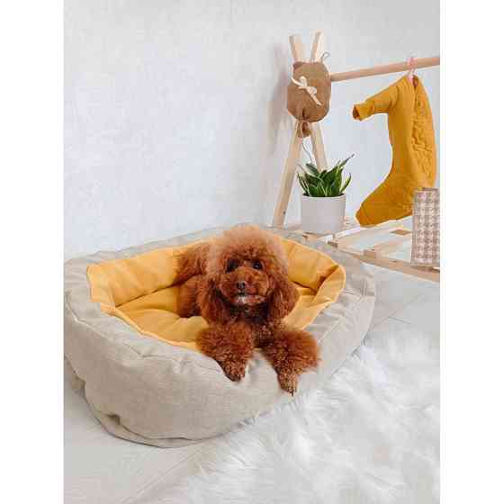 Лежак для собак і кішок Incor Donut жовтий XL (100см) Київ