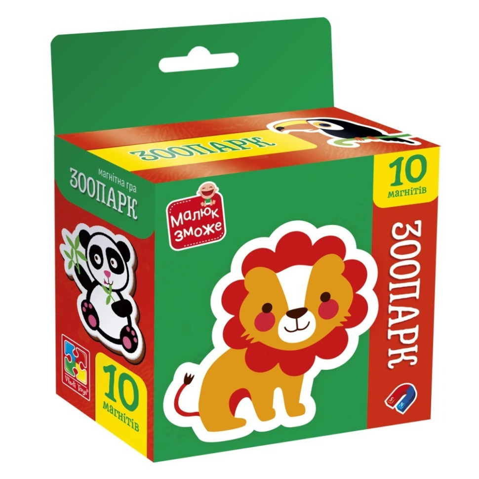 Дитячий набір магнітів "Зоопарк" VT3106-39, 10 магнітів Вінниця - фото 1