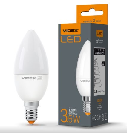 Лампа LED C37e 3,5W E14 4100К 220V Videx Житомир