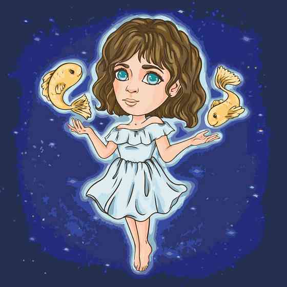 Картина за номерами "Знаки зодіаку. Риби" ©VIKTORIA.GRO.ART 10099-AC 40х40 см Вінниця