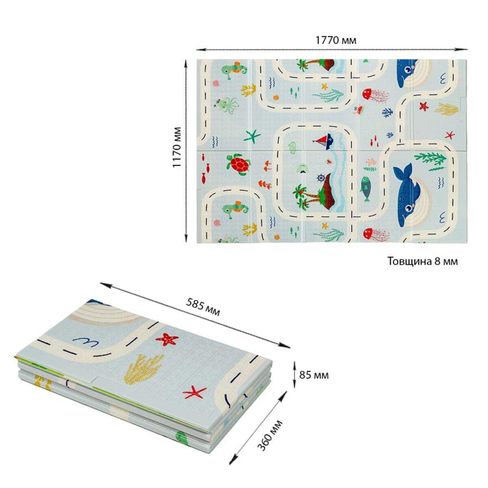 Дитячий складний килимок Океан із зростоміром Київ - фото 3