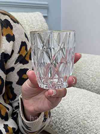 Набір склянок OLens "Золотий смарагд" 270 мл 6 шт. прозорий із золотим обідком для дому та ресторанів Київ