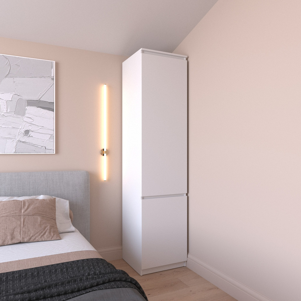 Шкаф пенал VAYS R-22, с полками, ЛДСП, 50×50×211 см - для одежды, белья, хранения, спальня, прихожая Львов - изображение 1