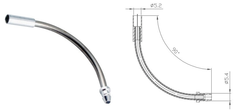 Направляющая трубка Alligator тормозного тросика на V-brake угол 90º 1 шт Бровары - изображение 1