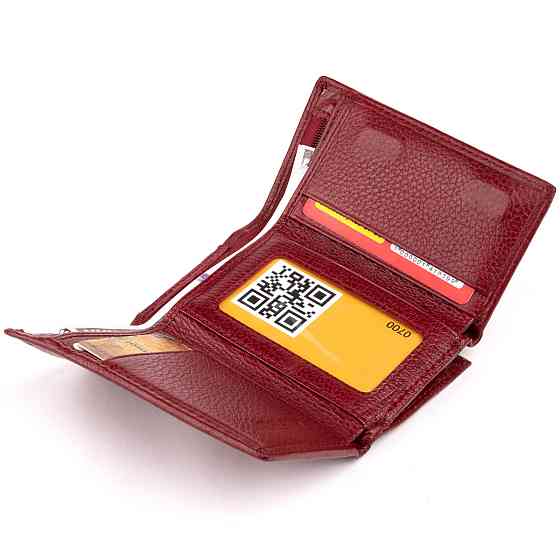 Горизонтальне портмоне зі шкіри жіноче на магніті Бордове (ST Leather) Київ