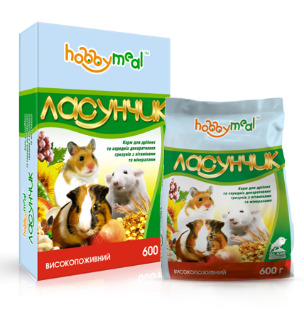Корм Хобби Мил Ласунчик Медиум для мелких и средних грызунов 600 г, O.L.KAR Винница