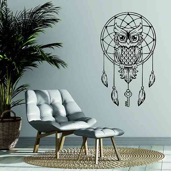 Декоративне настінне Панно «Ловець снів» Декор на стіну 90*53 см, Чорний Київ