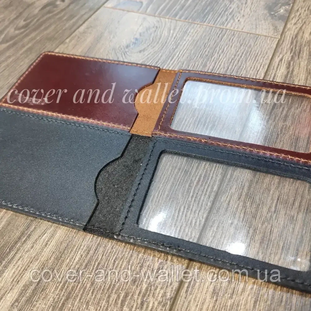 Шкіряна обкладинка на посвідчення "Діржавка податкова служба прикраси" (тиснення золотом) Київ - фото 8