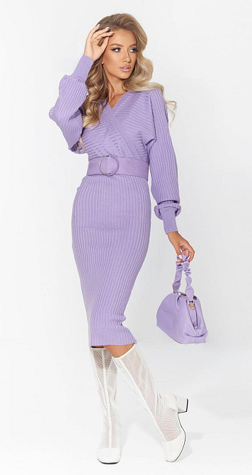 В'язане жіноче плаття в рубчик (42) Київ - фото 3