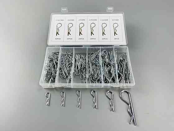 Набір шплінтів типу R метричних 150 шт. Пружинний штифт (6 різновидів шплінтів в одному наборі) Мукачево