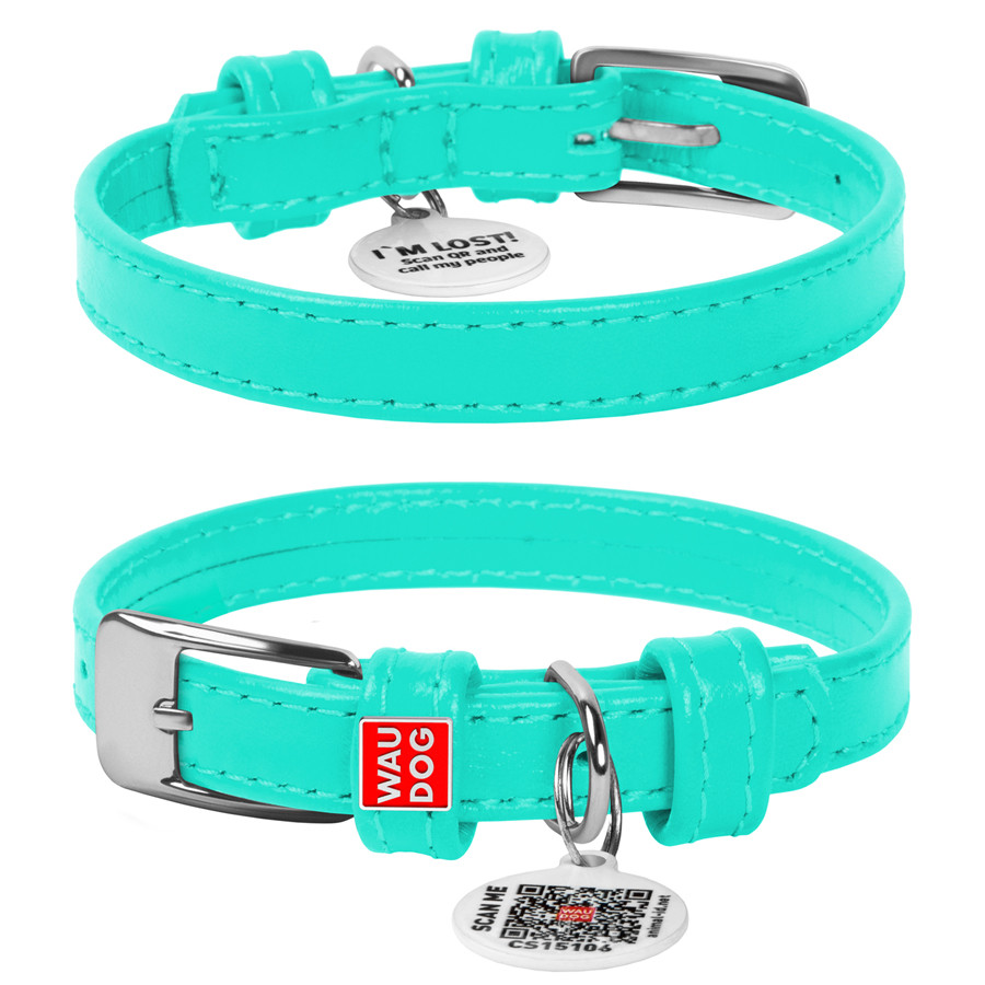 Нашийник для собак шкіряний WAUDOG Glamour з QR паспортом, без прикрас, XS, Ш 12 мм, Дов 21-29 Коломыя - изображение 2