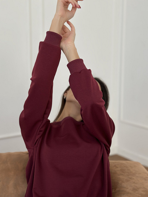 Жіночий спортивний костюм із широкими штанами Бордовий XS/S Харків - фото 10