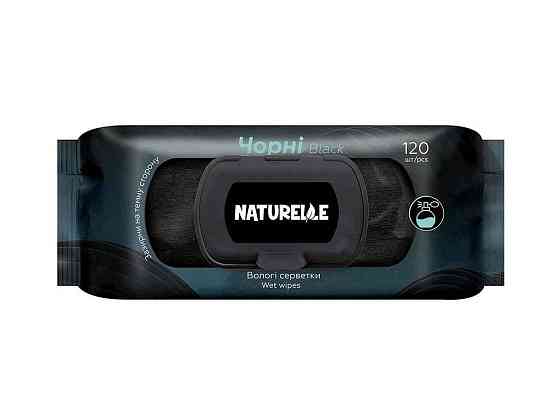 Вологі серветки 120шт універсальні (чорні) Classic ТМ Naturelle Solmir Київ