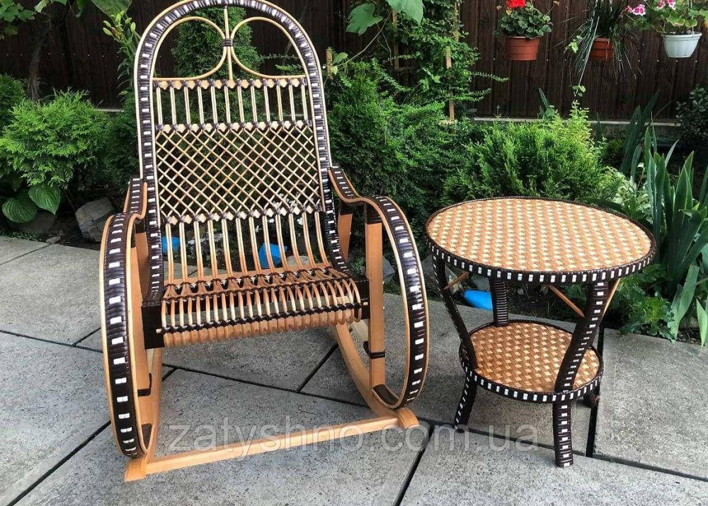 Мебель плетеная качалка и овальный стол Киев - изображение 6