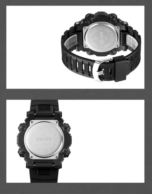 Чоловічий наручний кварцовий годинник Skmei 1887 (Чорний з білим циферблатом) Вінниця - фото 9