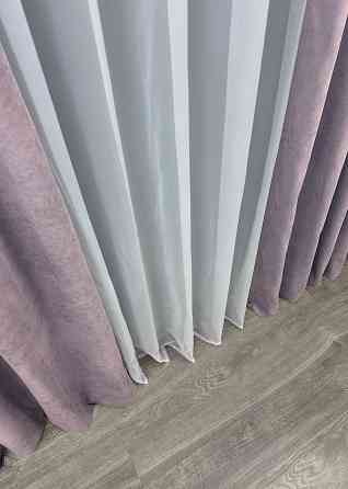 Шторная ткань микровелюр Petek цвет лавандовый 1493ш Киев