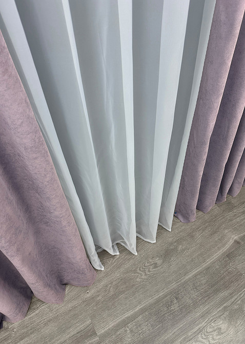 Шторная ткань микровелюр Petek цвет лавандовый 1493ш Киев - изображение 6