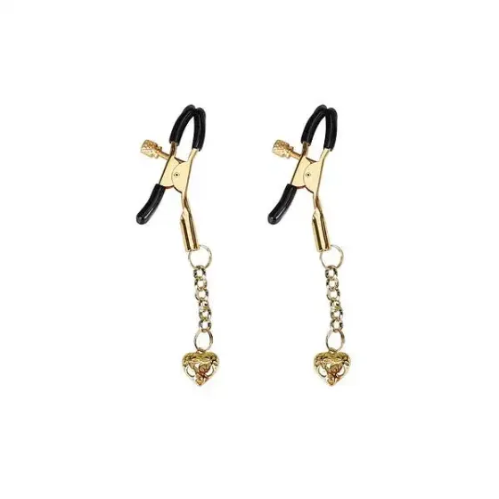 Затискачі для сосків Liebe Seele Hollow Heart Nipple Clamps Gold Львів