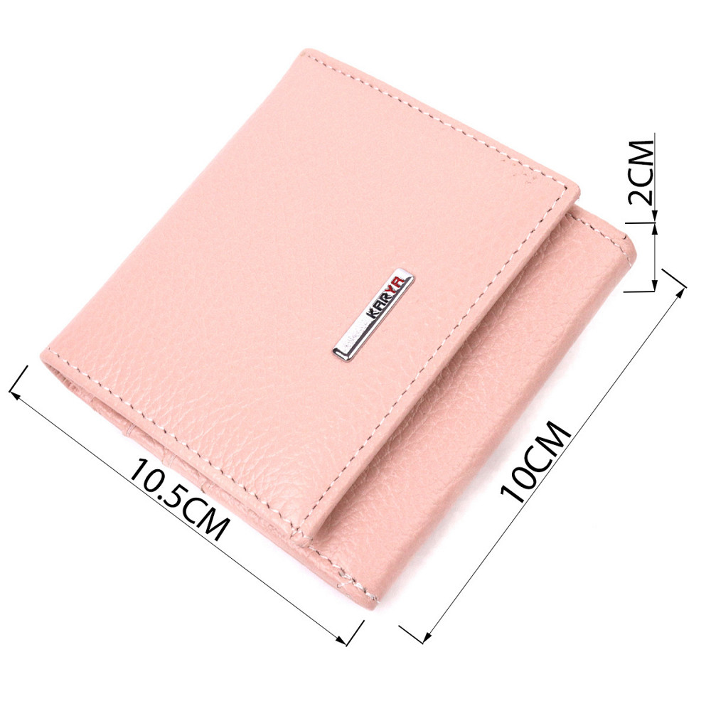 Компактный женский кожаный кошелек с монетницей KARYA 21375 Пудровый Киев - изображение 3