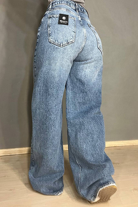 Джинсы женские Mikaletta 13475 WIDE LEG jeans палаццо широкие от бедра высокая посадка большие размеры светло синие, светло-синий, 33, 33, 88 см, 119  Киев - изображение 12