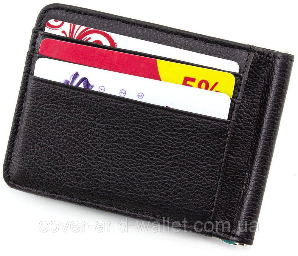 Шкіряний затиск картхолдер для грошей та карток на магнітній фіксації Helen Verde 666-129 Київ - фото 18