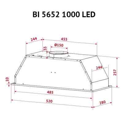 Витяжка кухонна Perfelli BI 5652 BL 1000 LED Вінниця