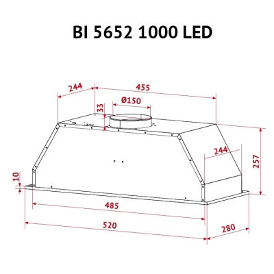 Вытяжка кухонная Perfelli BI 5652 BL 1000 LED Винница - изображение 5
