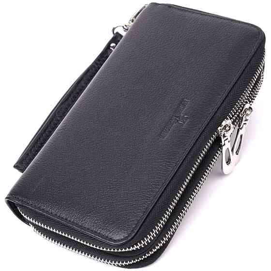 Чоловічий клатч на два відділення з натуральної шкіри ST Leather 22531 Чорний Київ