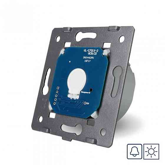 Сенсорна кнопка LIVOLO без фіксації (дзвінковий / імпульсний), 230В з нейтраллю, безпотенційний / сухий контакт (VL-FC1NB-2G) Коломыя