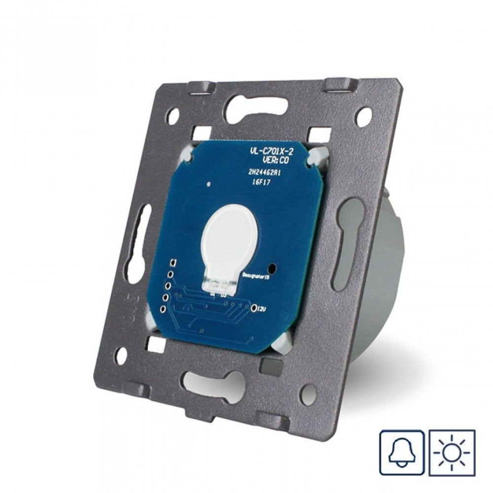 Сенсорна кнопка LIVOLO без фіксації (дзвінковий / імпульсний), 230В з нейтраллю, безпотенційний / сухий контакт (VL-FC1NB-2G) Коломыя - изображение 1