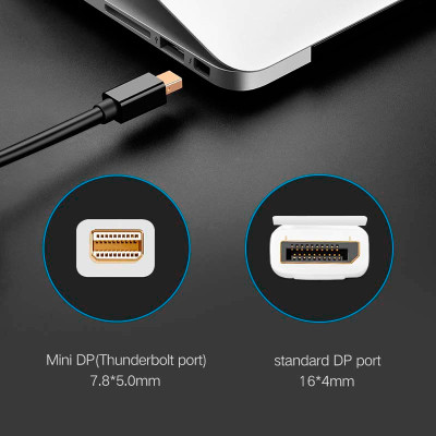 Кабель мультимедийный miniDisplayPort M to DisplayPort M 1.5m MD105 black Ugreen (10477) Винница - изображение 3