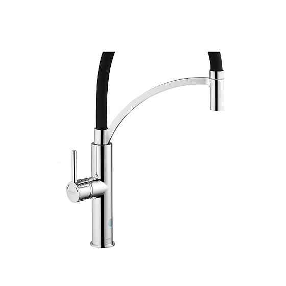 Смеситель для кухни с гибким изливом Kroner KRP Ersel - C03900BLK хром/черный Киев