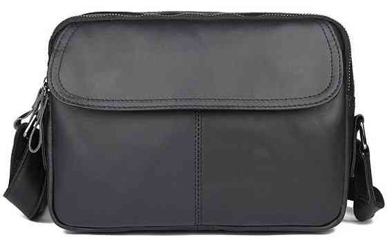 Сумка з натуральної шкіри зерниста Чорна (Vintage) Київ