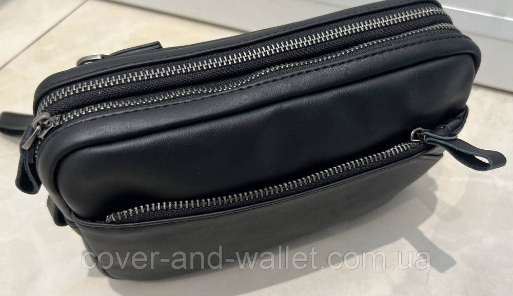 Стильна чоловіча шкіряна барсетка клатч на дві блискавки ST Leather 10021 Київ - фото 12